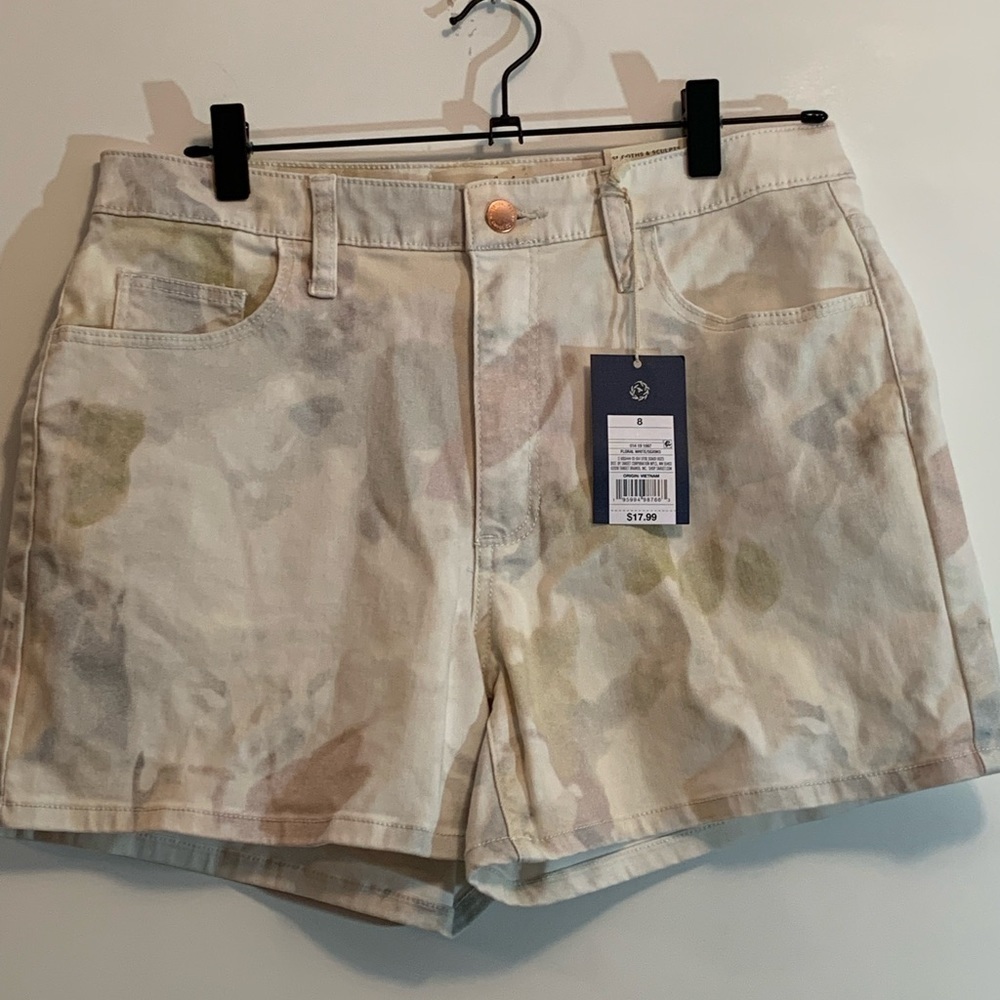 Universal Thread High Rise Midi Floral White Shorts